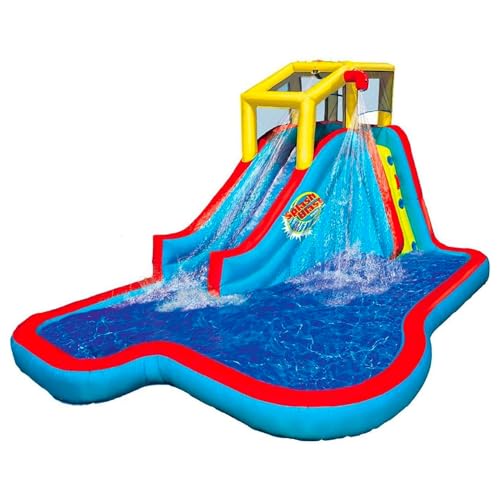 Banzai Slide ’N’ Soak Inflatable Water Park with Waterslide, Climbing Wall, and Sprinklers